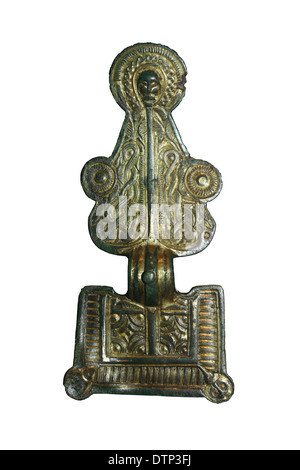 Gilded Square Headed Brooch from Nettleton, North Lincolnshire late 6th Century Stock Photo