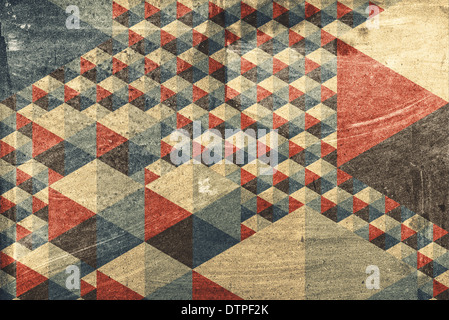 Abstract colorful geometric pattern as background on grunge texture Stock Photo