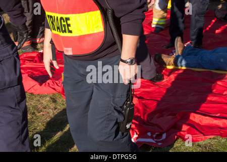 Mass Casualty triage personnel Stock Photo
