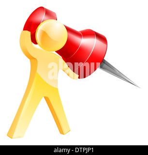 To Pin Something Giant map pin man about to pin something with a giant red map pin Stock ...