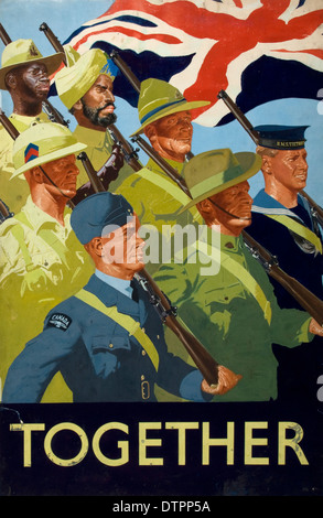 British Empire servicemen propaganda poster WW2 Stock Photo