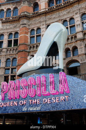 Priscilla Queen of the Desert theatre display at The Palace Theatre in London Stock Photo