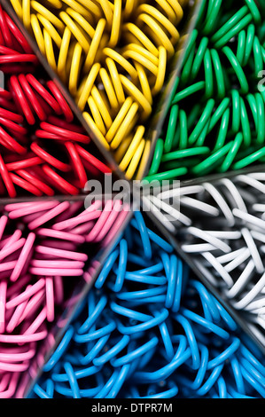 Multicolored paper clips Stock Photo