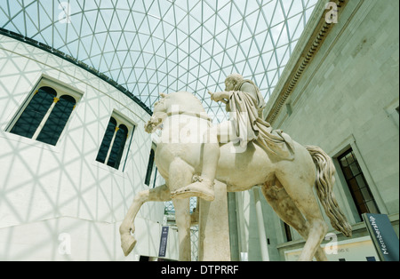 A statue in The Great Court of the British Museum in London Stock Photo