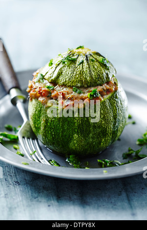 round courgette stuffed Stock Photo