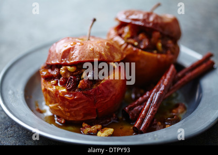 stuffed, baked apple Stock Photo