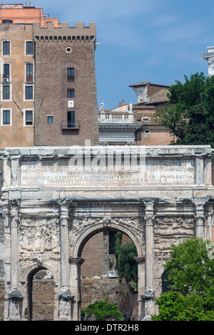 Arch of Septimius Severus, Roman Forum, Rome, Italy Stock Photo