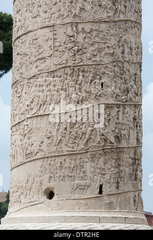 detail of Trajan's Column, Colonna Traiana, Rome, Italy Stock Photo