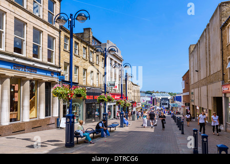 Shops on King Street in the town centre, Huddersfield, West Yorkshire, England, UK Stock Photo