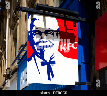 KFC restaurant in the town centre, Huddersfield, West Yorkshire, England, UK Stock Photo