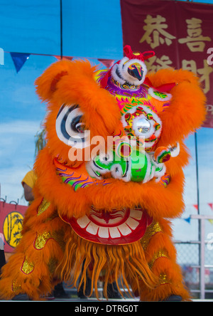 Lion dance performance during the Chinese New Year celebrations held in Las Vegas Stock Photo