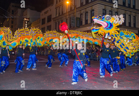 An unidentified participants at the Chinese New Year Parade in San Francisco Stock Photo