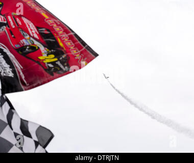 Daytona Beach, Florida, USA . 23rd Feb, 2014. Daytona Beach, NC - Feb 23, 2014: The US Air Force Thunderbirds perform before the start of the 56th Annual Daytona International Speedway at Daytona International Speedway in Daytona Beach, NC. Credit:  csm/Alamy Live News Stock Photo