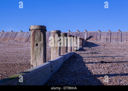 Groins, Hayling Island, Hampshire, England, United Kingdom Stock Photo