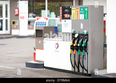 Total Gas Station Petrol Pumps on forecourt Stock Photo