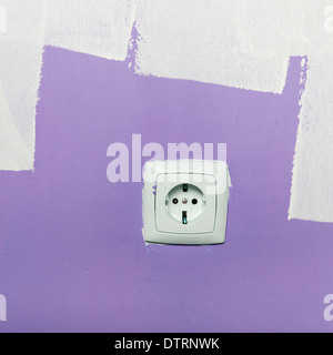 Electrical outlet on wall, interior  Stock Photo