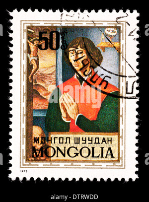 Postage stamp from Mongolia depicting Copernicus Stock Photo