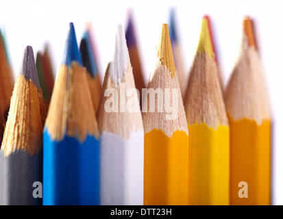 Pencils. Macro shot isolated on white. Stock Photo