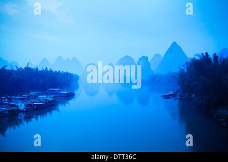 chinese yangshuo in early morning Stock Photo