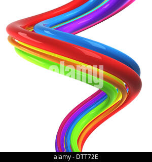 colorful cables over white background Stock Photo