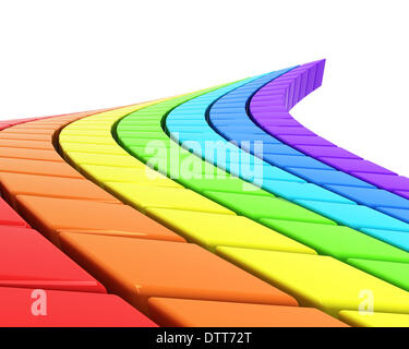 abstract rainbow-colored road in perspective Stock Photo