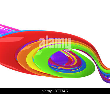 colorful cables swirl over white background Stock Photo