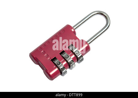 Red combination lock Stock Photo