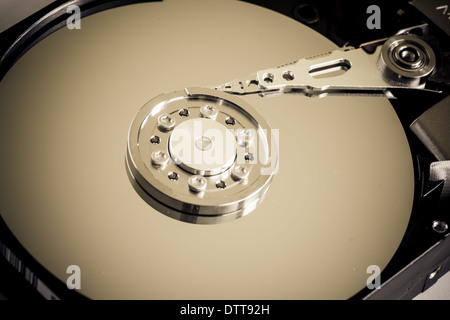 Macro of an opened hard disk's head Stock Photo