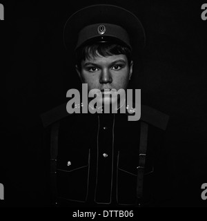 Cossack teenage soldier wearing uniform Stock Photo