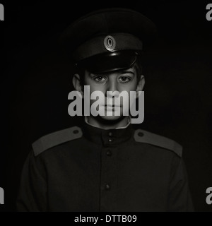 Cossack soldier boy wearing uniform Stock Photo