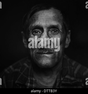 Close up of Senior Caucasian man's face Stock Photo