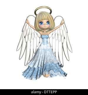 Cute Angel Cartoon Render Stock Photo