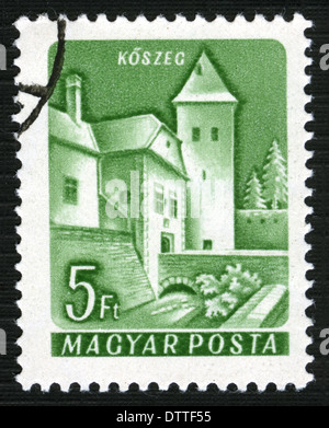 HUNGARY - CIRCA 1960: A stamp printed in the Hungary shows Castle of Koszeg, series Castles, circa 1960 Stock Photo