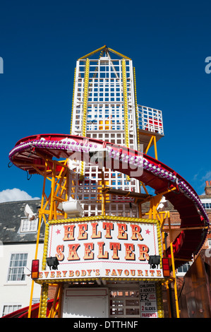 A helter skelter funfair ride. Stock Photo