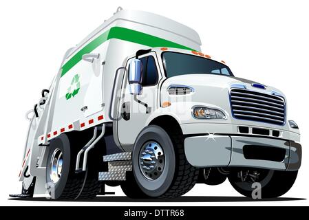 Cartoon Garbage Truck Stock Photo