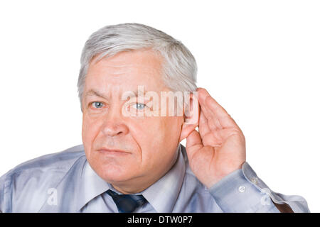 Man in listening pose Stock Photo