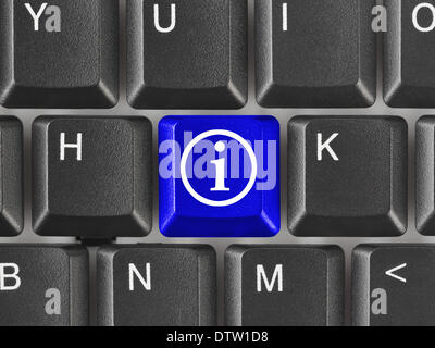 Computer keyboard with information key Stock Photo