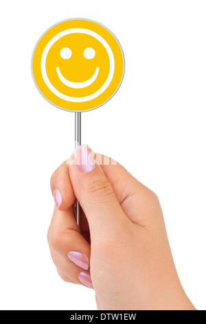 Smile sign in hand Stock Photo