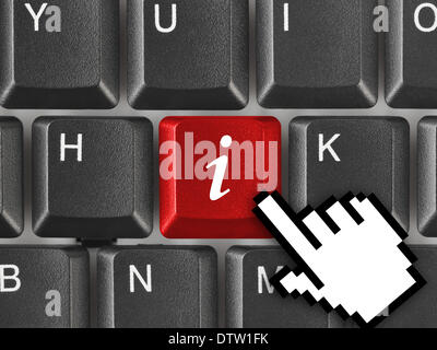 Computer keyboard with information key Stock Photo