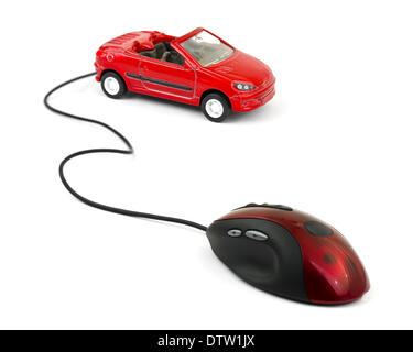 Computer mouse and car Stock Photo
