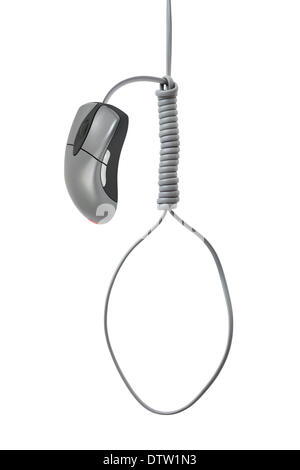 Gallows made of computer mouse Stock Photo