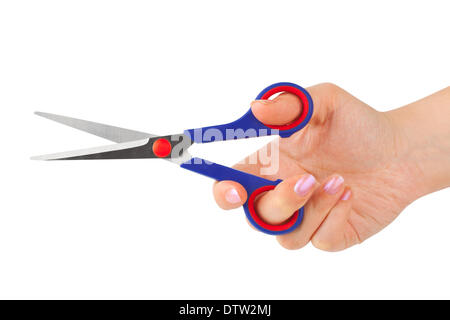 Scissors in hand Stock Photo