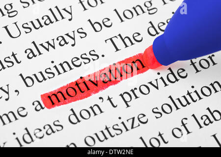 Highlighter and word motivation Stock Photo