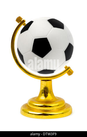 Soccer ball like a globe Stock Photo