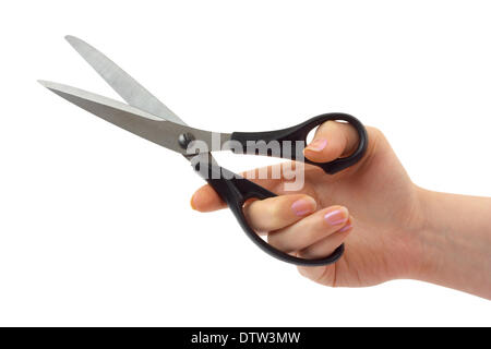 Scissors in hand Stock Photo