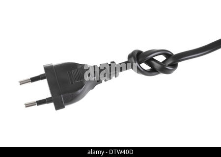 Electric cable with knot Stock Photo