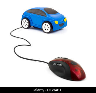 Computer mouse and car Stock Photo