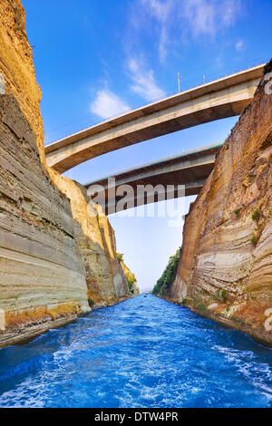 Corinth channel in Greece Stock Photo