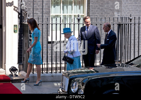 David Cameron will host a lunch at Downing Street for Her Majesty The Queen and the Duke of Edinburgh and past Prime Ministers: Stock Photo