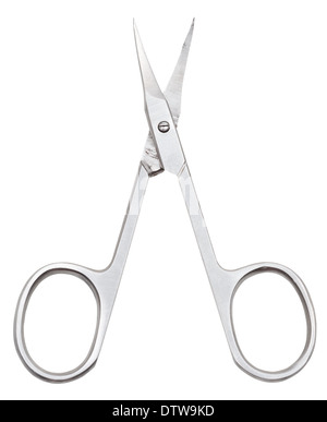 open manicure scissors isolated on white background Stock Photo